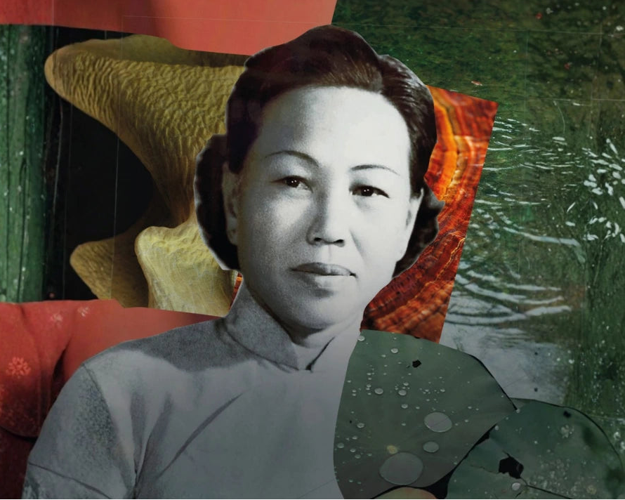 Vintage-style portrait of Nuwa founder's grandmother against a textured background