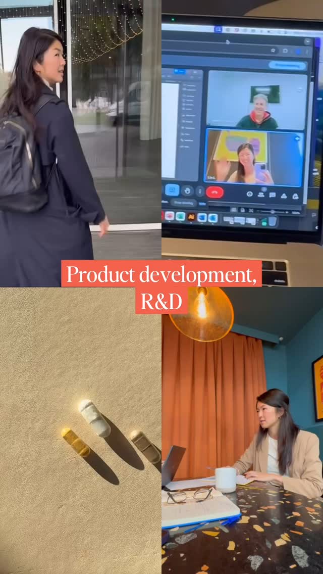 Collage of Nuwa product development: video calls, capsules and lab work